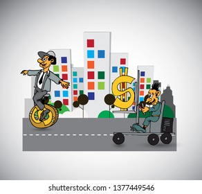 Businessman working character design, vector