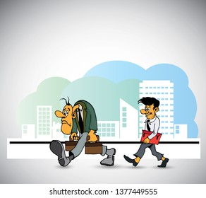 Businessman working character design, vector