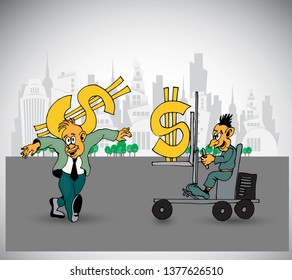 Diseño de caracteres de trabajo de hombre de negocios, vector