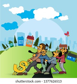 Businessman working character design, vector