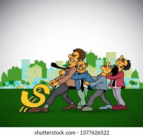 Businessman working character design, vector