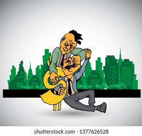 Businessman working character design, vector