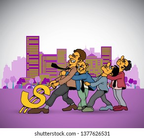 Businessman working character design, vector