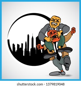 Businessman working character design, vector