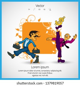 Businessman working character design, vector