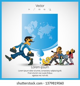 Diseño de caracteres de trabajo de hombre de negocios, vector