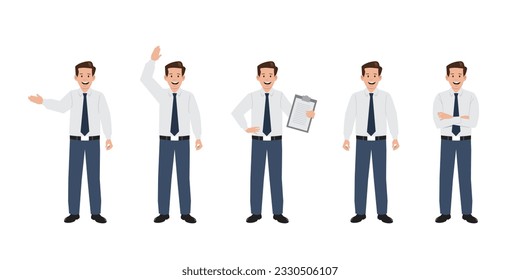 Businessman working character design vector illustration