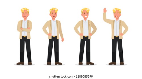 Businessman working character vector design