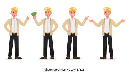 Businessman working character vector design