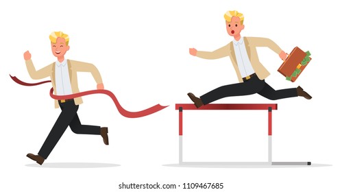 Businessman working character vector design