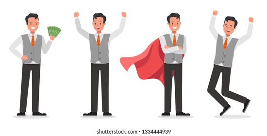 Businessman working character vector design