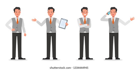 Businessman working character vector design