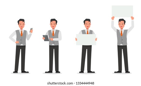 Businessman working character vector design