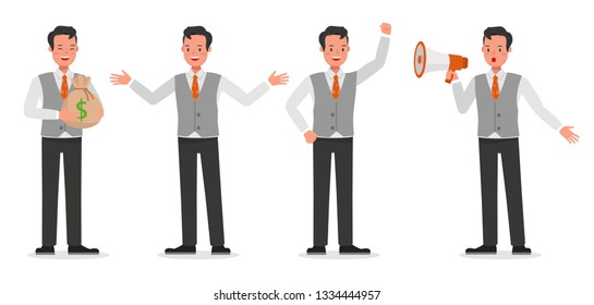 Businessman working character vector design
