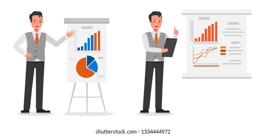 Businessman working character vector design