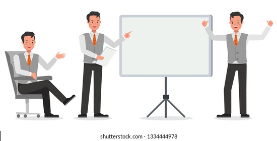 Businessman working character vector design