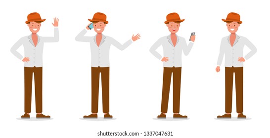 Businessman working character vector design