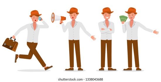Businessman working character vector design 