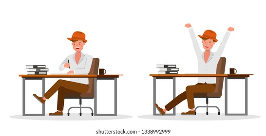 Businessman working character vector design
