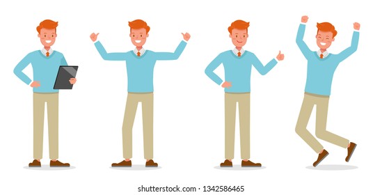 Businessman working character vector design