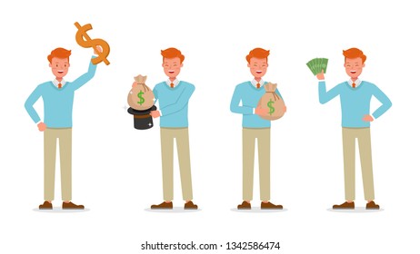 Businessman working character vector design
