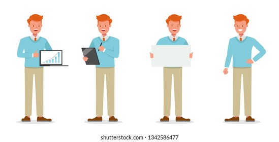 Businessman working character vector design