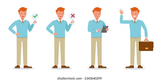 Businessman working character vector design