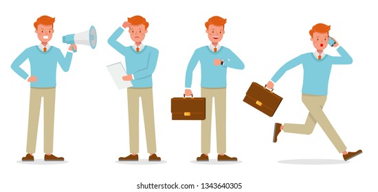 Businessman working character vector design