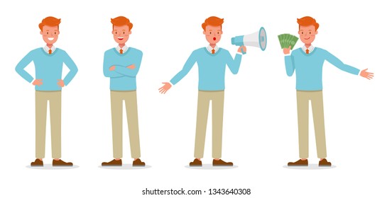 Businessman working character vector design