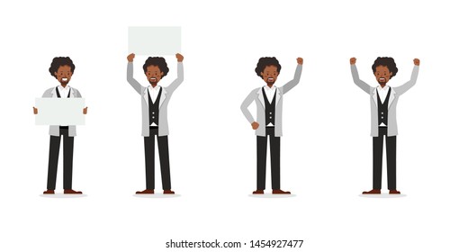 Businessman working character vector design