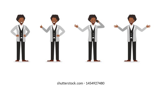 Businessman working character vector design