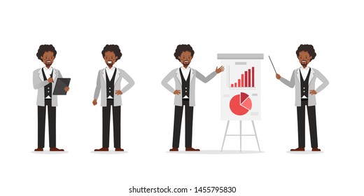 Businessman working character vector design