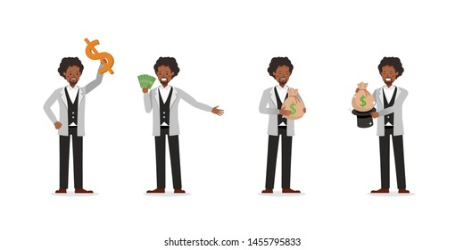 Businessman working character vector design