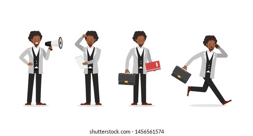 Businessman working character vector design