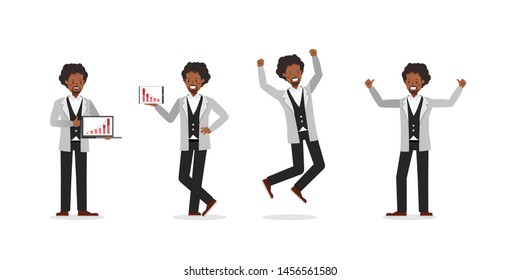 Businessman working character vector design