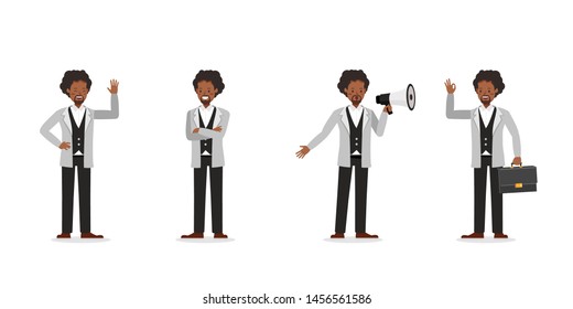Businessman working character vector design