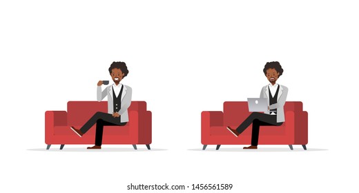 Businessman working character vector design