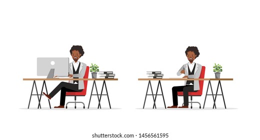 Businessman working character vector design