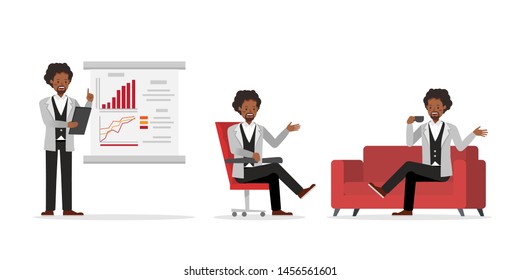 Businessman working character vector design