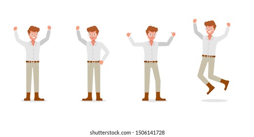 Businessman working character vector design.