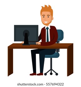 businessman working in computer