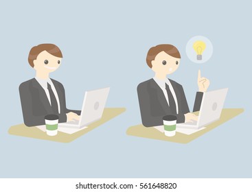 businessman working at a computer in the office