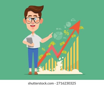 Empresário E Ilustrador De Conceito De Trabalho