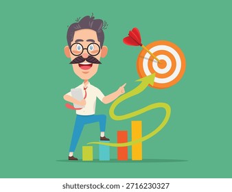 Empresário E Ilustrador De Conceito De Trabalho