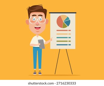 Empresario y ilustrador de concepto de trabajo
