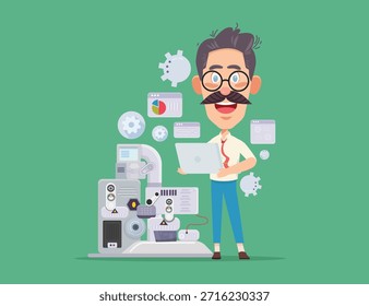 Empresário E Ilustrador De Conceito De Trabalho
