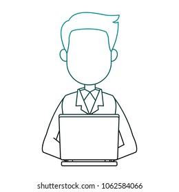 Businessman working with laptop