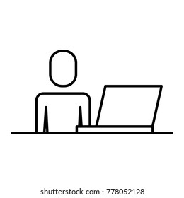 businessman working with laptop device