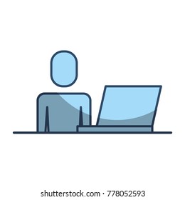 businessman working with laptop device