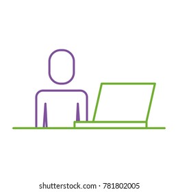 businessman working with laptop device